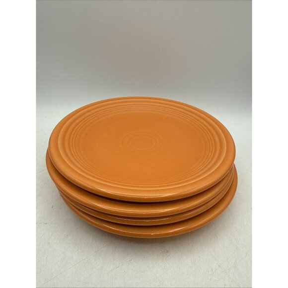 Fiesta Fiestaware Homer Laughlin Orange  7.25 Inch Salad Plate HLC Set Of 4 - Picture 1 of 9